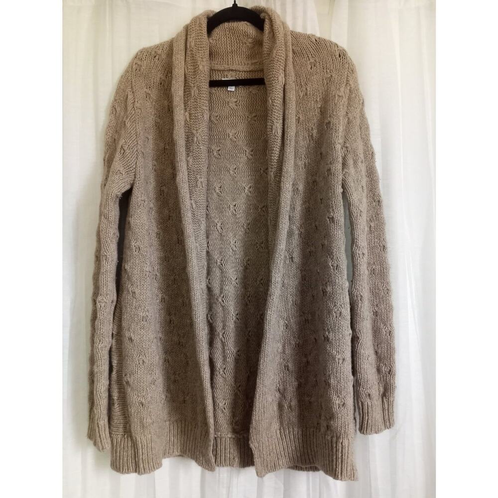 VINCE Luxury Yak Wool Cardigan Wool SZ XS Open Front Tan Sweater Coat Pockets